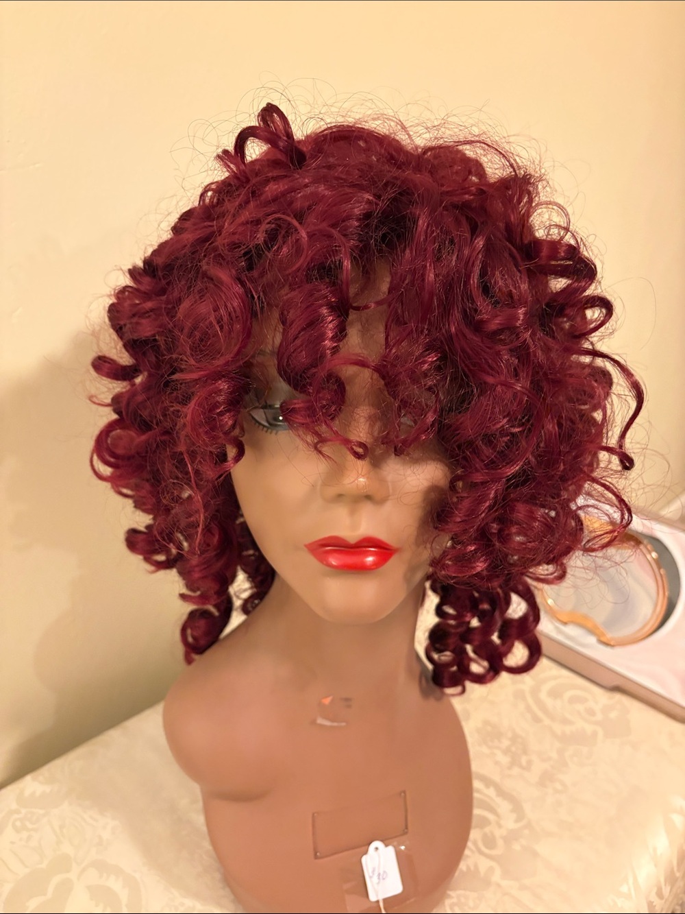 Burgundy Curly Wig for Women - Stylish Short Ringlet Hair